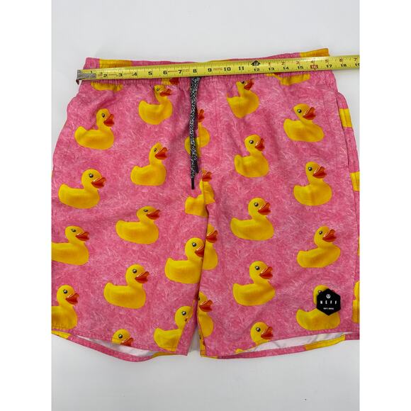 Neff Men’s Pink Ducky Life Graphic Swim Trunks Shorts  Men’s Size Large EUC - Picture 6 of 9